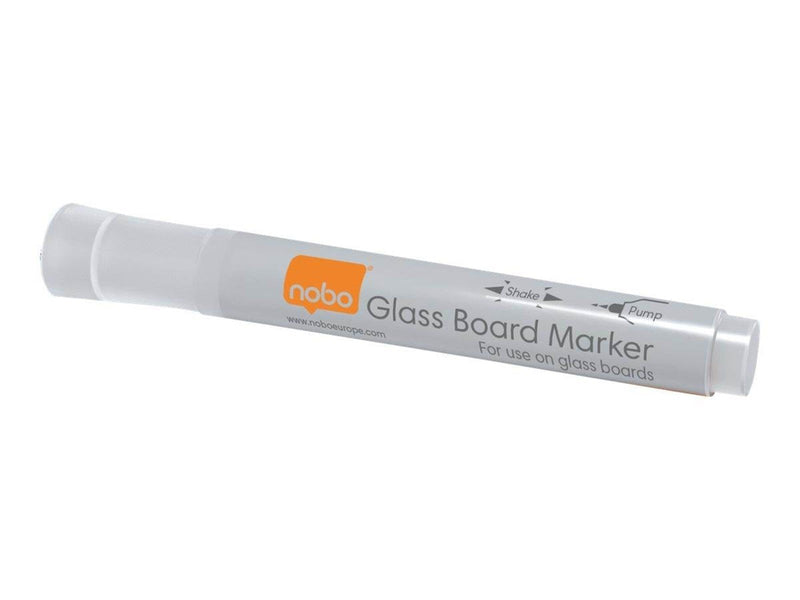 Nobo  Marker für Glas-Whiteboards, trocken abwischbar, 4 Stück, schwarz Weiß