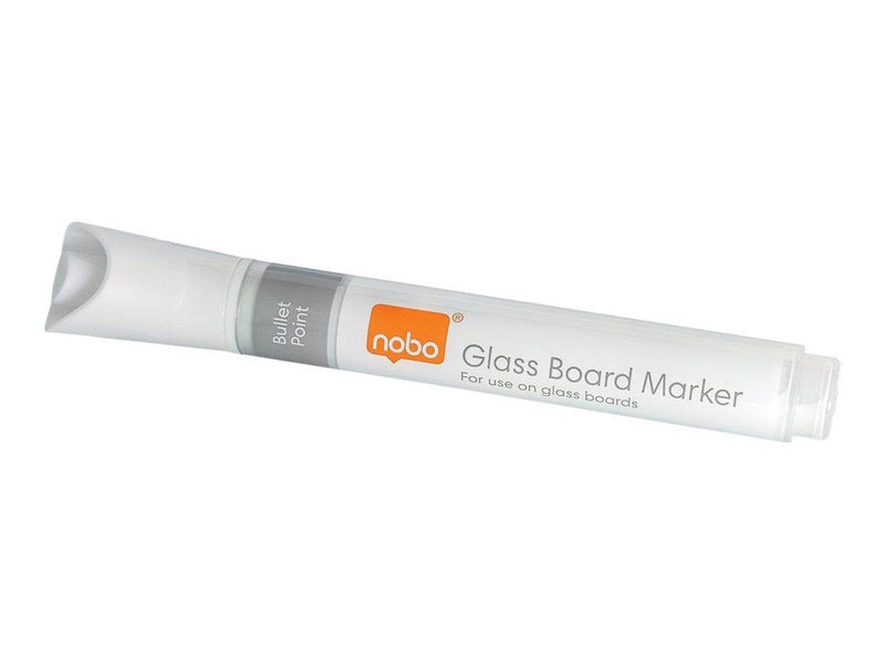 Nobo  Marker für Glas-Whiteboards, trocken abwischbar, 4 Stück, schwarz Weiß