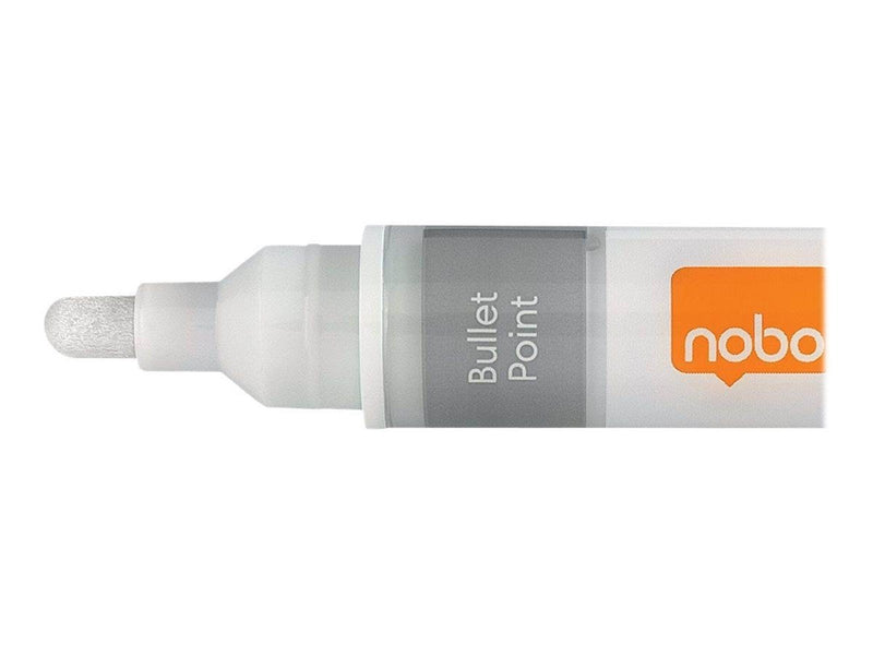 Nobo  Marker für Glas-Whiteboards, trocken abwischbar, 4 Stück, schwarz Weiß