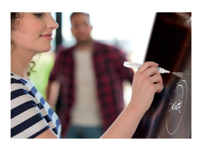 Nobo  Marker für Glas-Whiteboards, trocken abwischbar, 4 Stück, schwarz Weiß
