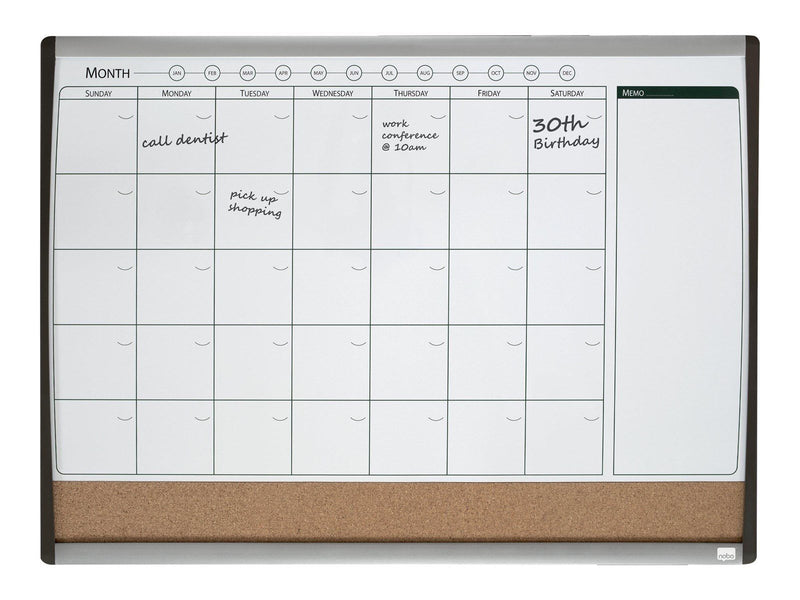 Nobo Quartet combo board: whiteboard bulletin board - 585 x 430 mm