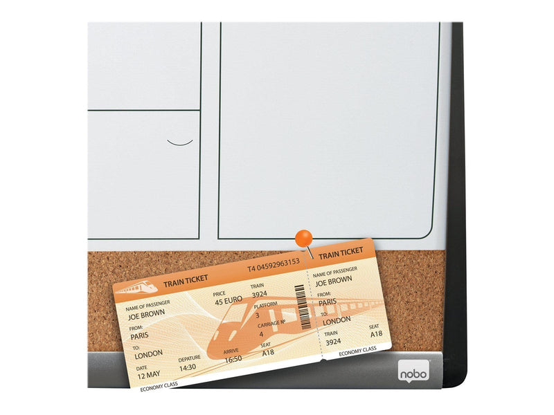 Nobo Quartet combo board: whiteboard bulletin board - 585 x 430 mm