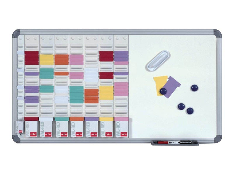 Nobo combo board: whiteboard card planner - 24 slots x 8 columns