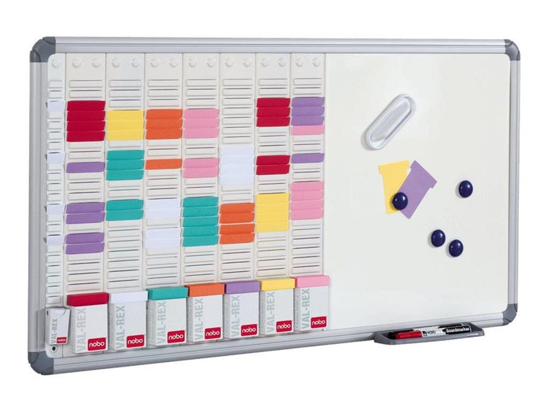 Nobo combo board: whiteboard card planner - 24 slots x 8 columns