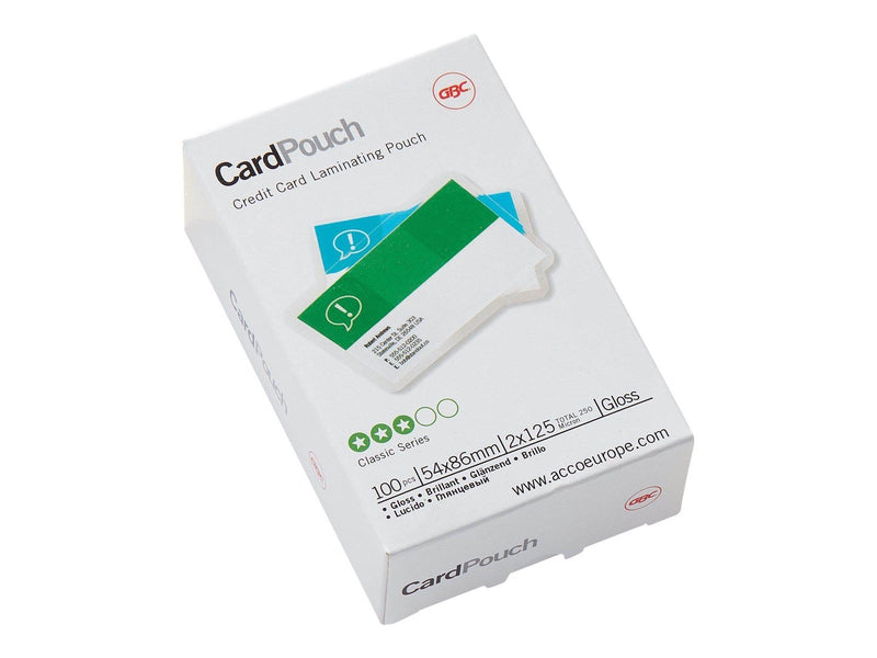 GBC Card Laminating Pouch - 100-pack - glossy - 54 x 86 mm - lamination pouches