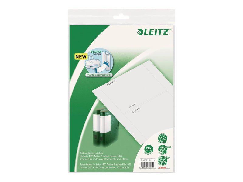 Leitz - lever arch label - grey (pack of 20)
