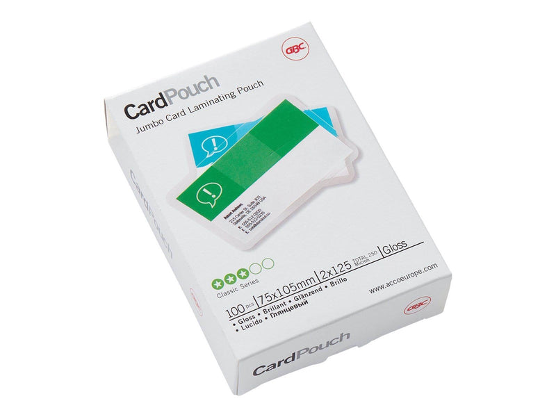 GBC Card Laminating Pouch - 100-pack - glossy - 75 x 105 mm - lamination pouches