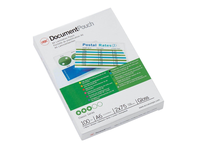 GBC Laminating Pouch - 100-pack - glossy - 111 x 154 mm - 75 g/m² - lamination pouches