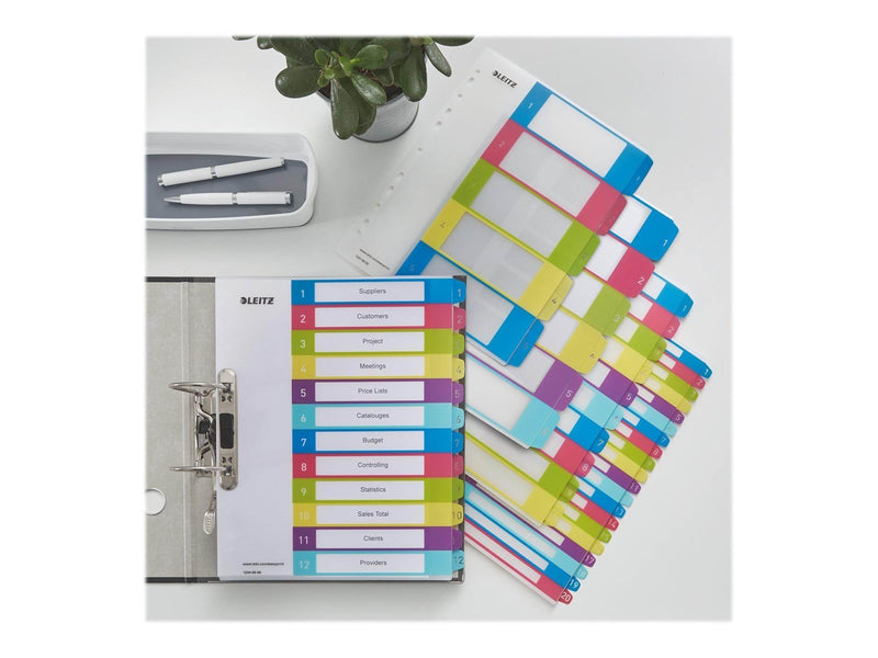Leitz WOW - divider - for A4 Maxi - tabbed - multicolour