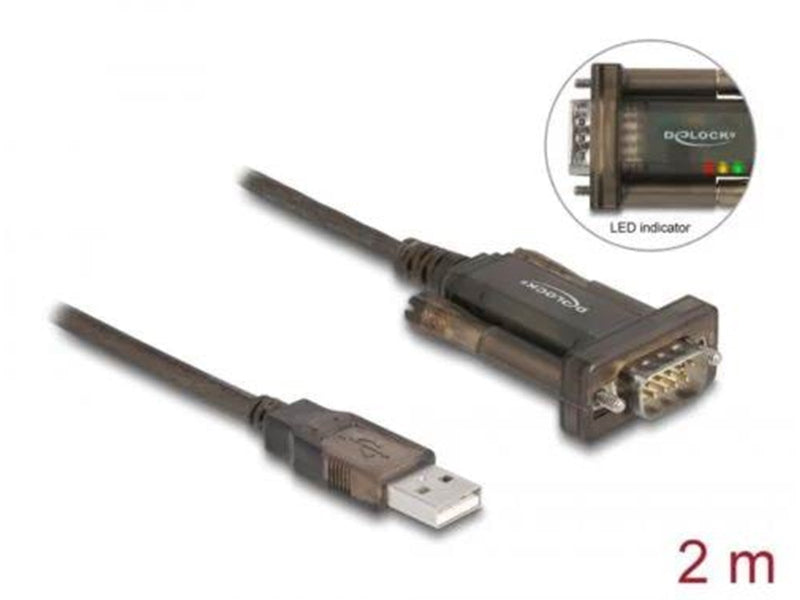 DeLOCK Adapter USB 2.0 Type-A  1 x Serial DB9 RS-232