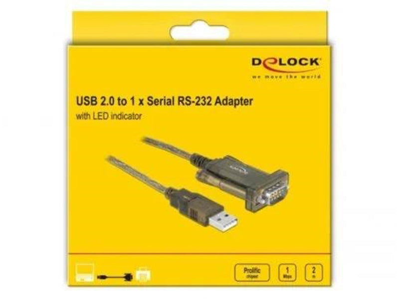 DeLOCK Adapter USB 2.0 Type-A  1 x Serial DB9 RS-232