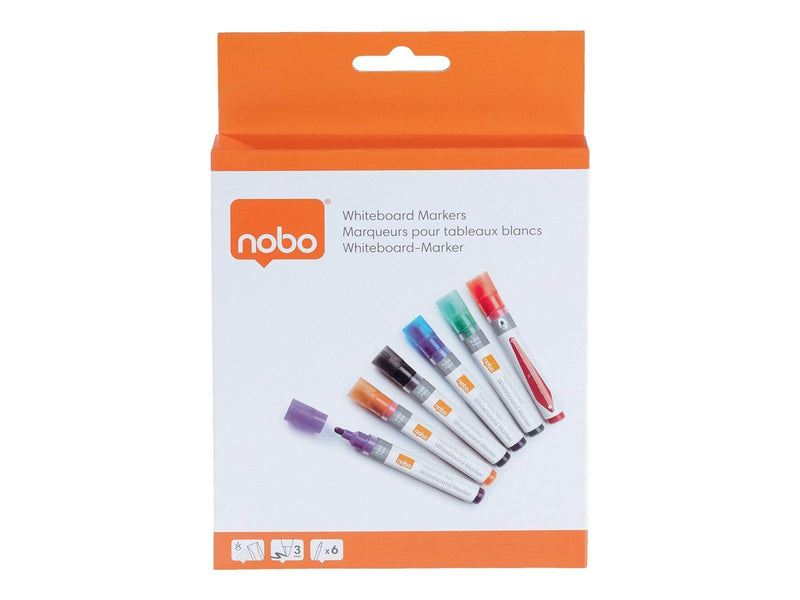 Nobo Liquid Ink - marker - black red blue green orange purple (pack of 6)