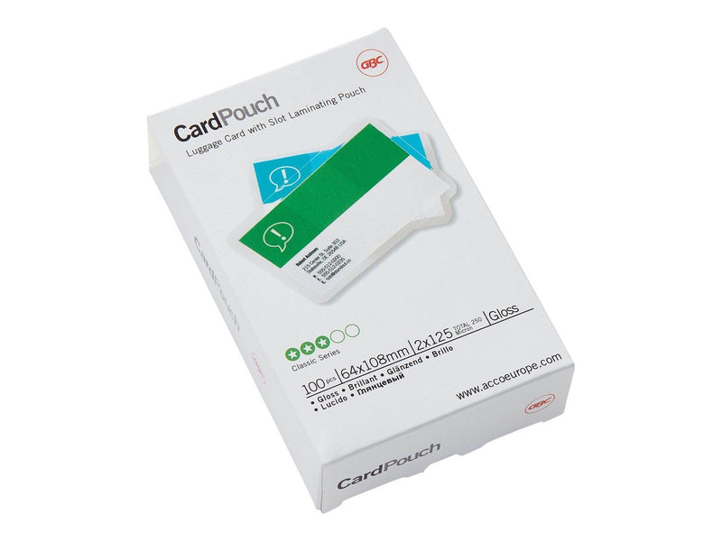 GBC Card Laminating Pouch - 100-pack - glossy - 64 x 108 mm - lamination pouches