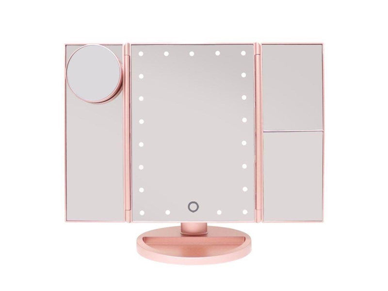 UNIQ Hollywood trifold make up spejl - rose gold