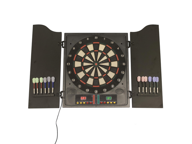 Nordic Games Dartskive elektronisk i dartskab med dartpile NORD