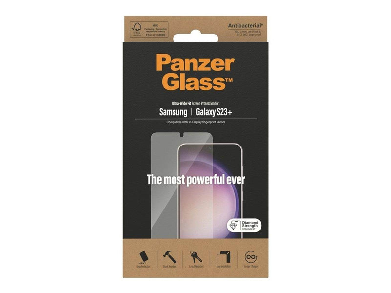 PanzerGlass Screen Protector Samsung Galaxy S23 Plus | Ultra-Wide Fit