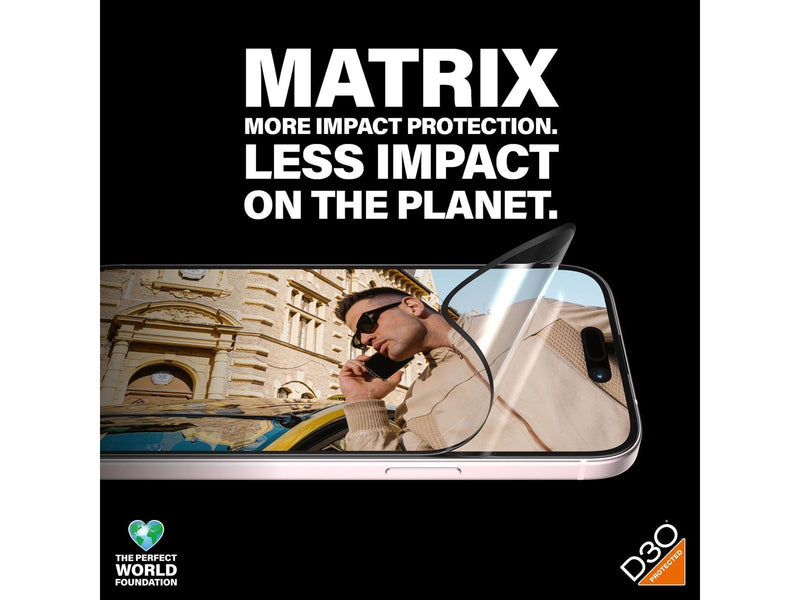 PanzerGlass MATRIX Screen Protector with D3O iPhone 15 | Ultra-Wide Fit w. AlignerKit