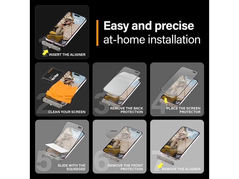 PanzerGlass MATRIX Screen Protector with D3O iPhone 15 | Ultra-Wide Fit w. AlignerKit