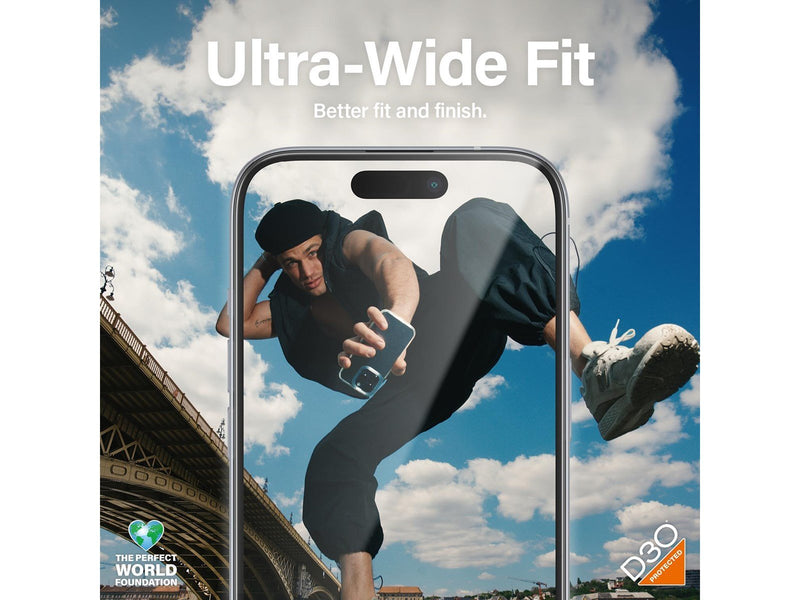 PanzerGlass MATRIX Screen Protector with D3O iPhone 15 | Ultra-Wide Fit w. AlignerKit