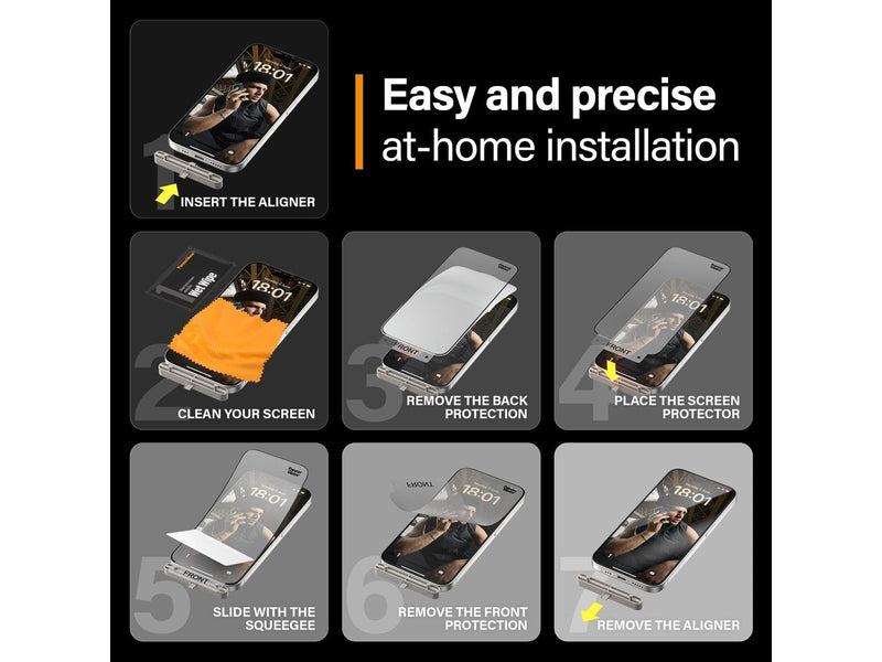 PanzerGlass MATRIX Screen Protector with D3O iPhone 15 Pro | Ultra-Wide Fit w. AlignerKit