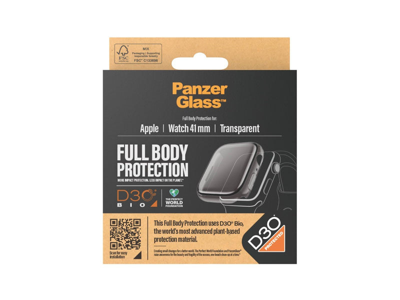PanzerGlass Screen Protector Full Body Apple Watch Series 9 with D3O | 41mm |Transparent