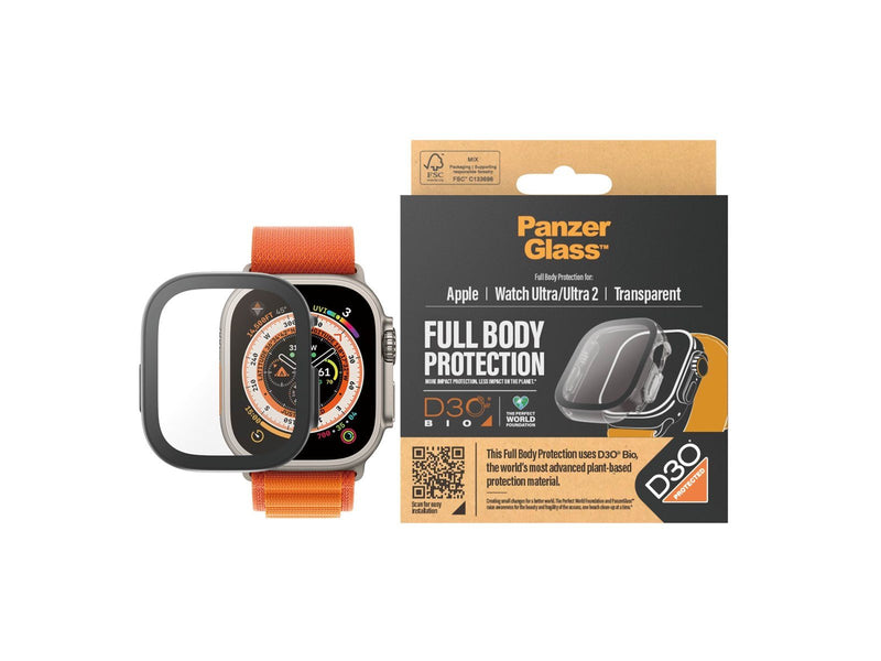 PanzerGlass Screen Protector Full Body with D3O Apple Watch Ultra | 49mm | Transparent