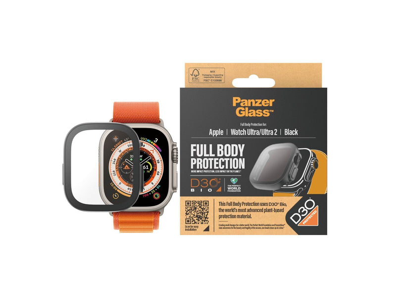 PanzerGlass Screen Protector Full Body with D3O Apple Watch Ultra | 49mm | Black