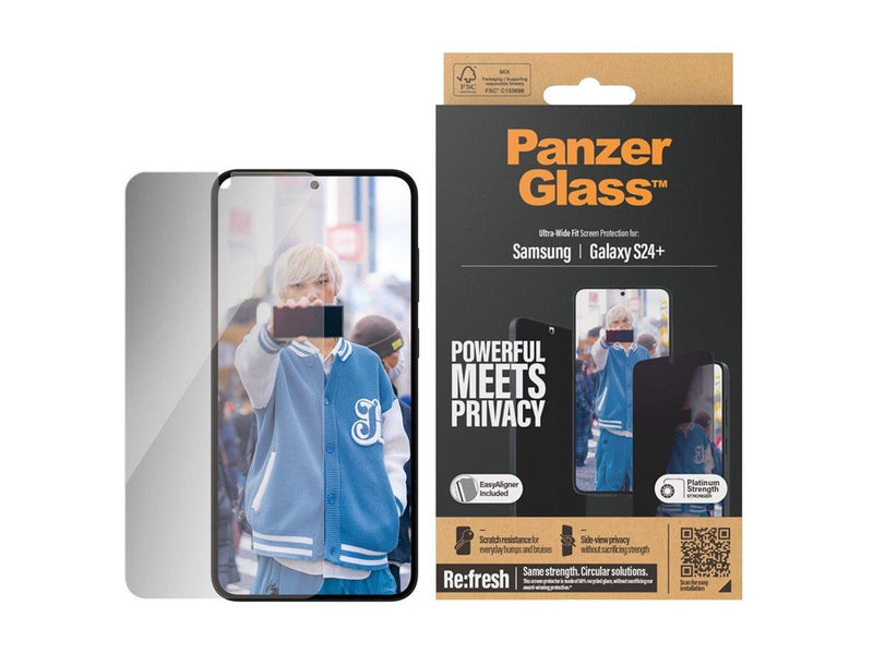 PanzerGlass Privacy Screen Protector Samsung Galaxy S24 Plus | Ultra-Wide Fit w. EasyAligner