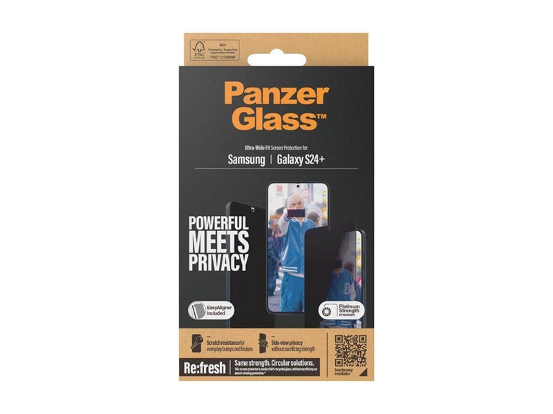 PanzerGlass Privacy Screen Protector Samsung Galaxy S24 Plus | Ultra-Wide Fit w. EasyAligner
