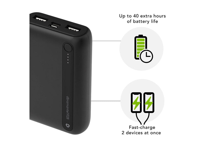dbramante1928 re-charge power bank - USB 24 pin USB-C Powerbank (Akku) - schwarz - 10000 mAh