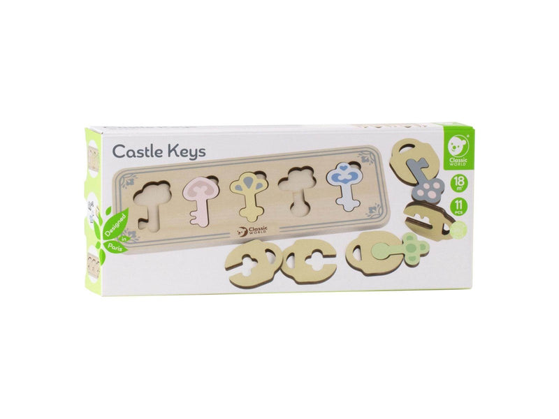 Classic World Wooden Castle Keys and Locks Match Game 13pcs.