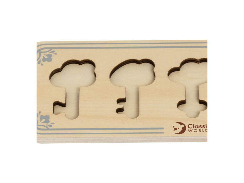 Classic World Wooden Castle Keys and Locks Match Game 13pcs.