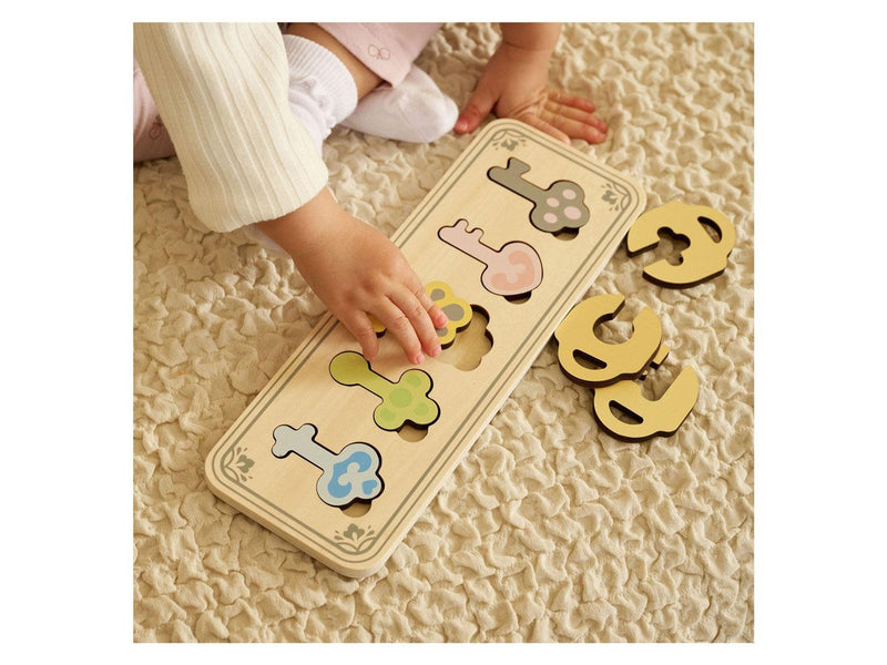 Classic World Wooden Castle Keys and Locks Match Game 13pcs.