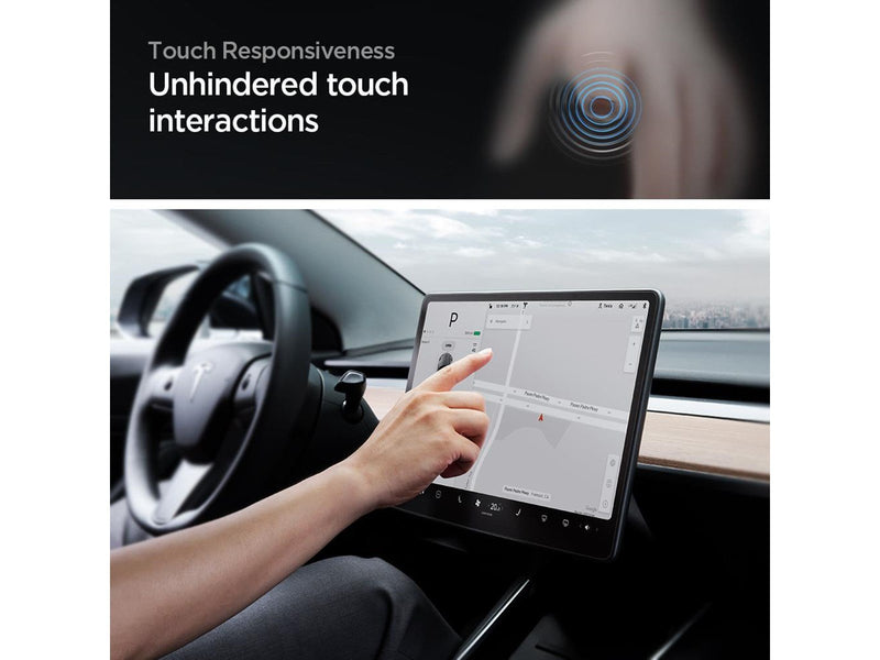 Spigen Tesla EZ Fit Anti Glare Screen Protector - Model Y/3