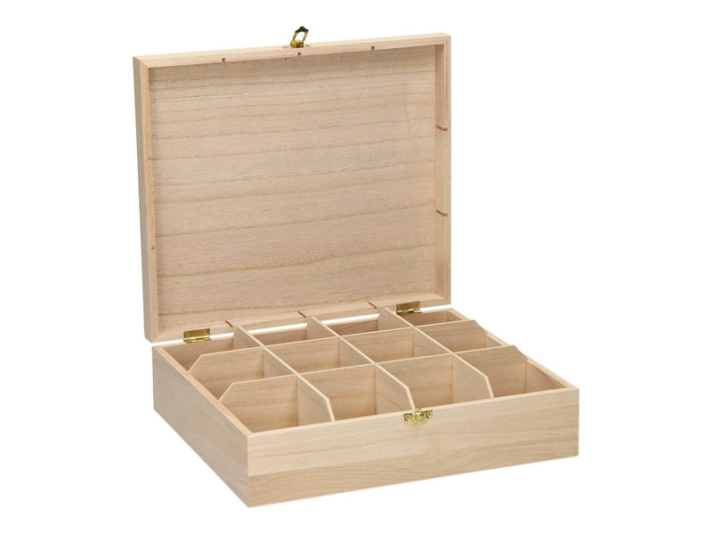 Playwood Decorate your own Tea Chest 12 compartments
