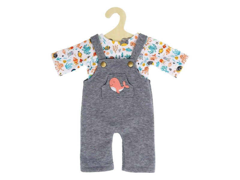 Heless Doll dungarees with T-shirt Pink Whale 35-45 cm