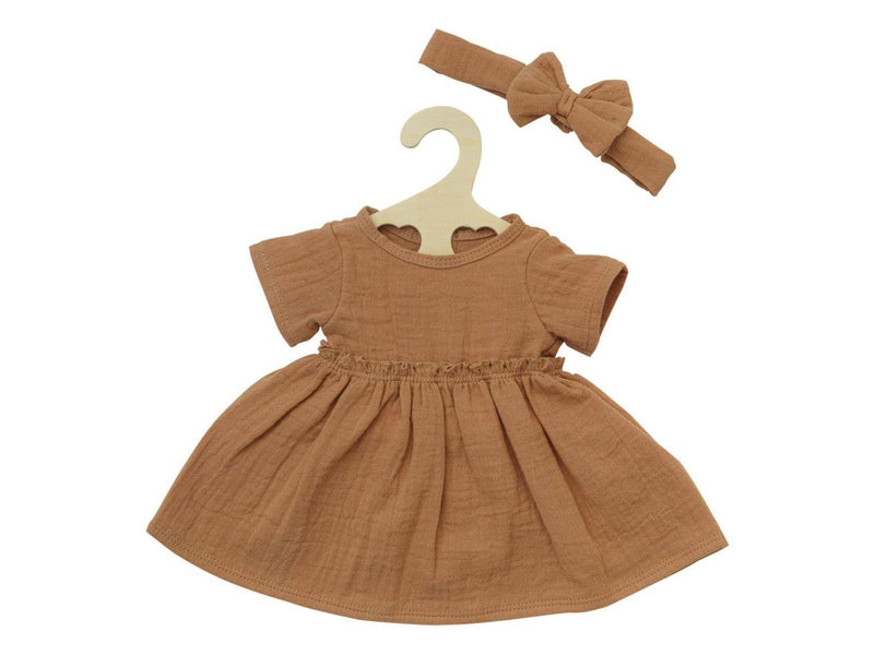 Heless Doll dress Brown with Ruffles 28-35 cm
