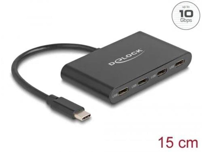 DeLOCK - Hub - 10 Gbps - 4 Ports USB-Hubs - 4 - Schwarz
