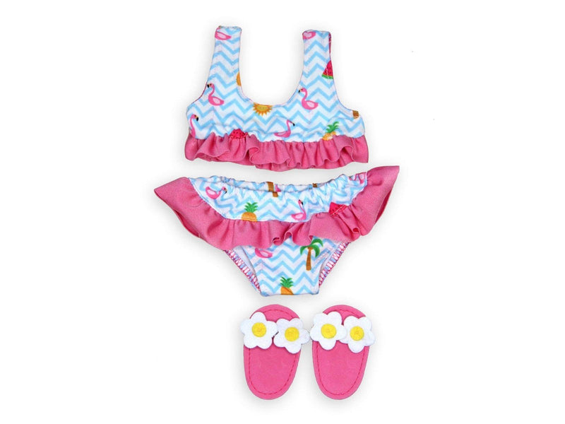 Heless Dolls Bikini with Slippers Flamingo 35-45 cm