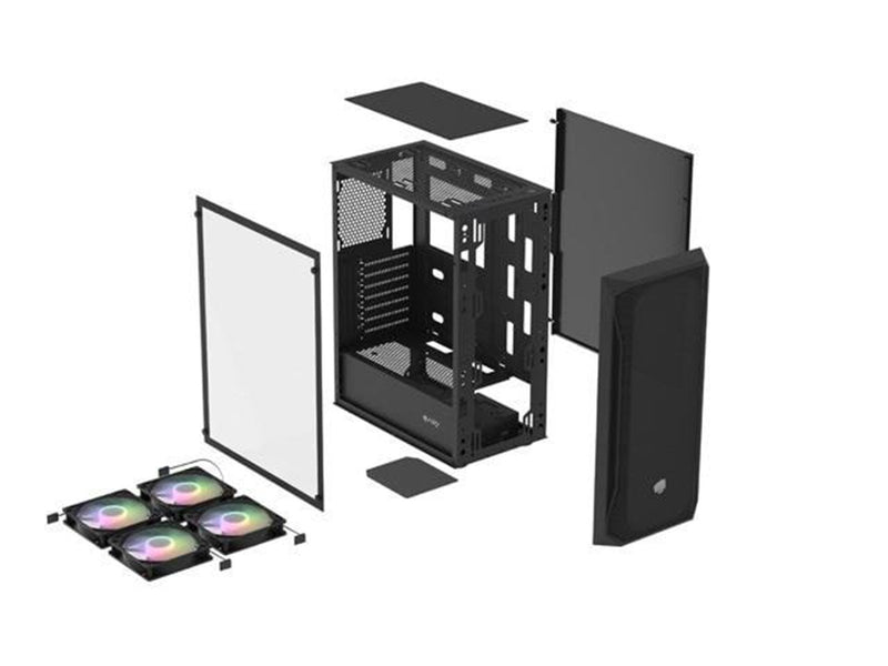 Natec Fury Shobo SH4F RGB - Gehäuse - Tower - Schwarz