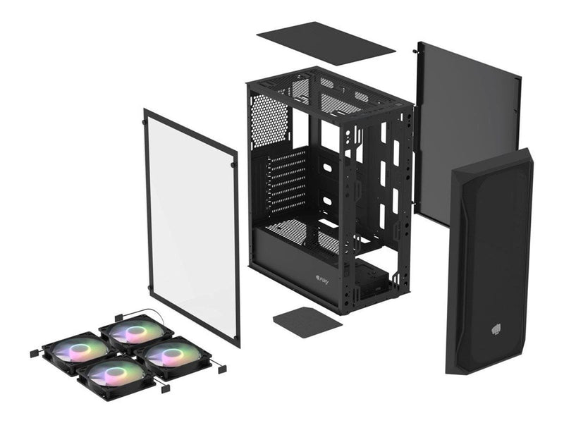 Natec Fury Shobo SH4F RGB - Gehäuse - Tower - Schwarz