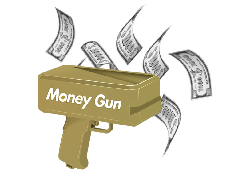 Pocket Money Money Gun Incl. Paper Money 100 pcs