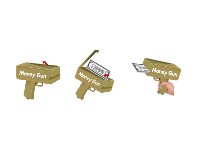 Pocket Money Money Gun Incl. Paper Money 100 pcs