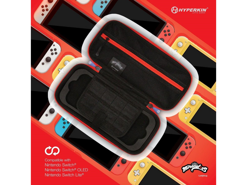 Hyperkin Official Miraculous EVA Hard Shell Carrying Case - Miscellaneous Bag - Nintendo Switch