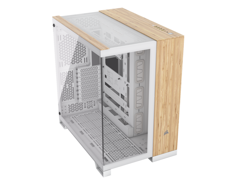 Corsair 6500X - White/Bamboo Wood - Gehäuse - Miditower - Weiß