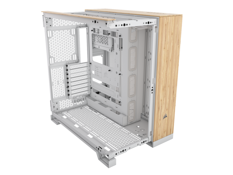Corsair 6500X - White/Bamboo Wood - Gehäuse - Miditower - Weiß