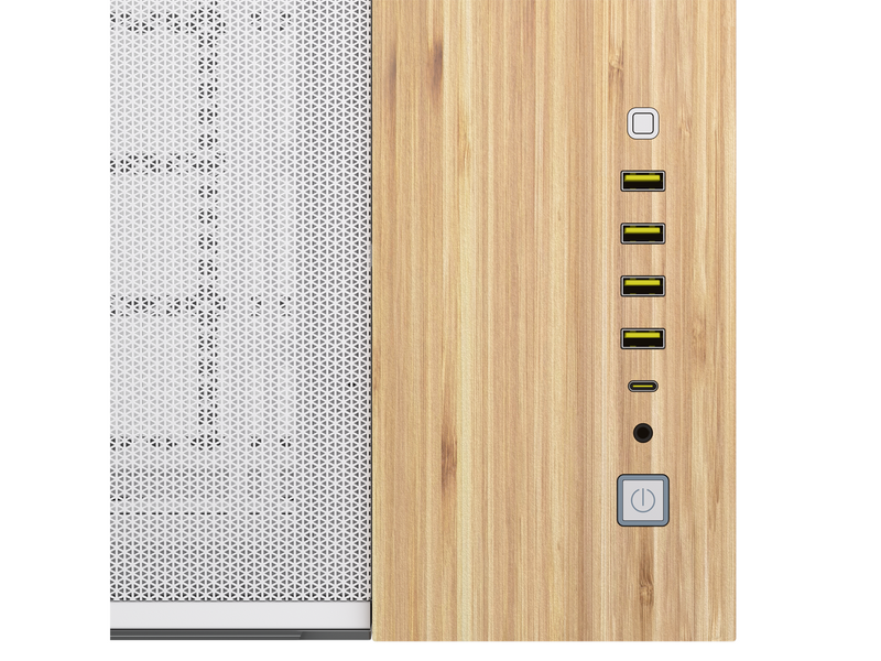Corsair 6500X - White/Bamboo Wood - Gehäuse - Miditower - Weiß