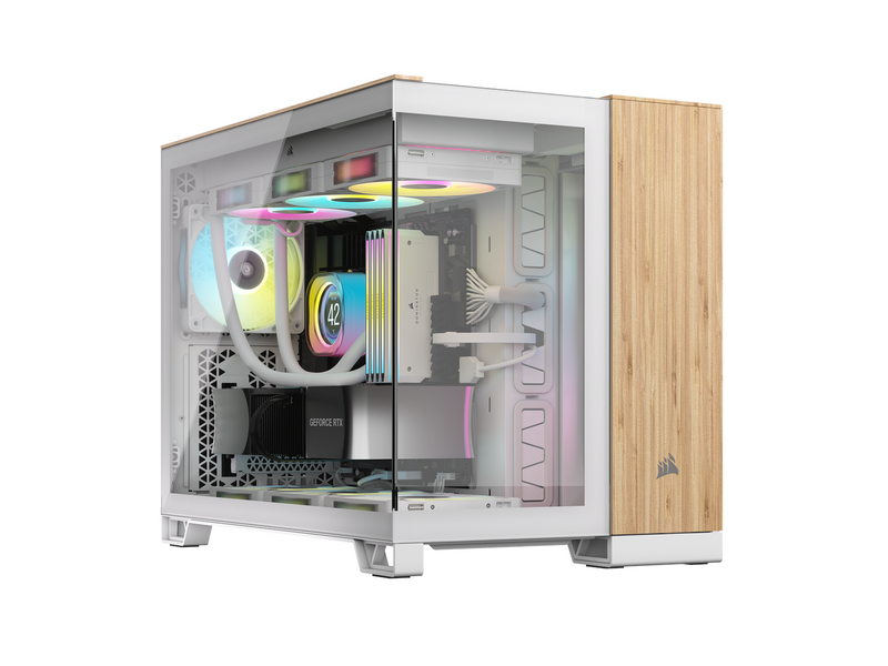 Corsair 2500X - White/Bamboo - Gehäuse - Miditower