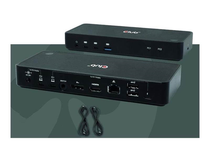 Club 3D CSV-1585 - docking station - USB-C x 2 - HDMI DP - 1GbE