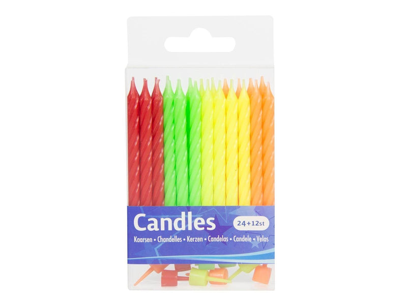 Folat BV Folat Neon Candles 24pcs.